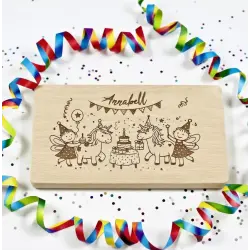Frühstücksbrettchen für Kinder - Feen-Party personalisiert