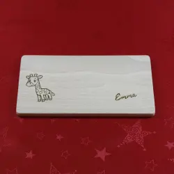 Frühstücksbrettchen für Kinder - Giraffe personalisiert