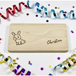 Frühstücksbrettchen für Kinder - Hase personalisiert