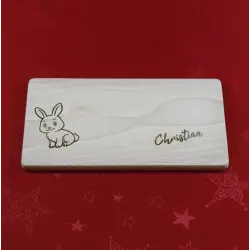 Frühstücksbrettchen für Kinder - Hase personalisiert