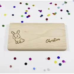 Frühstücksbrettchen für Kinder - Hase personalisiert
