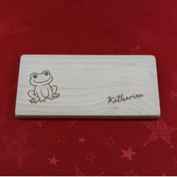 Frühstücksbrettchen für Kinder - Frosch personalisiert
