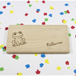 Frühstücksbrettchen für Kinder - Frosch personalisiert