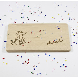 Frühstücksbrettchen für Kinder - Krokodil personalisiert