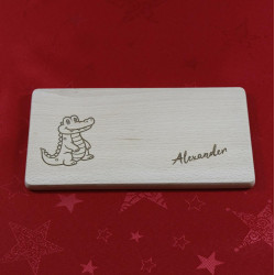 Frühstücksbrettchen für Kinder - Krokodil personalisiert